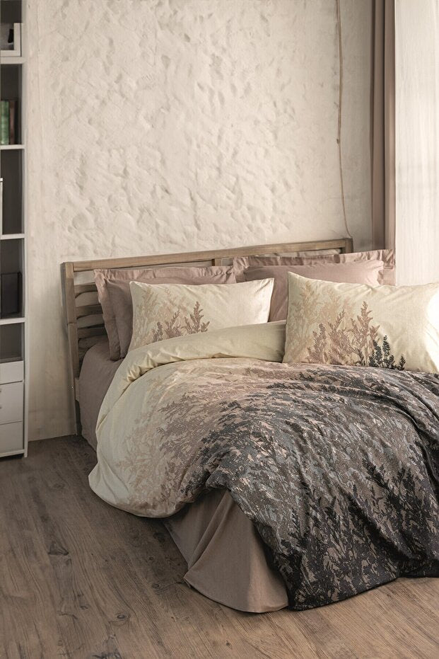 Double Duvet Cover Set - Lindon Beige, 100% Cotton