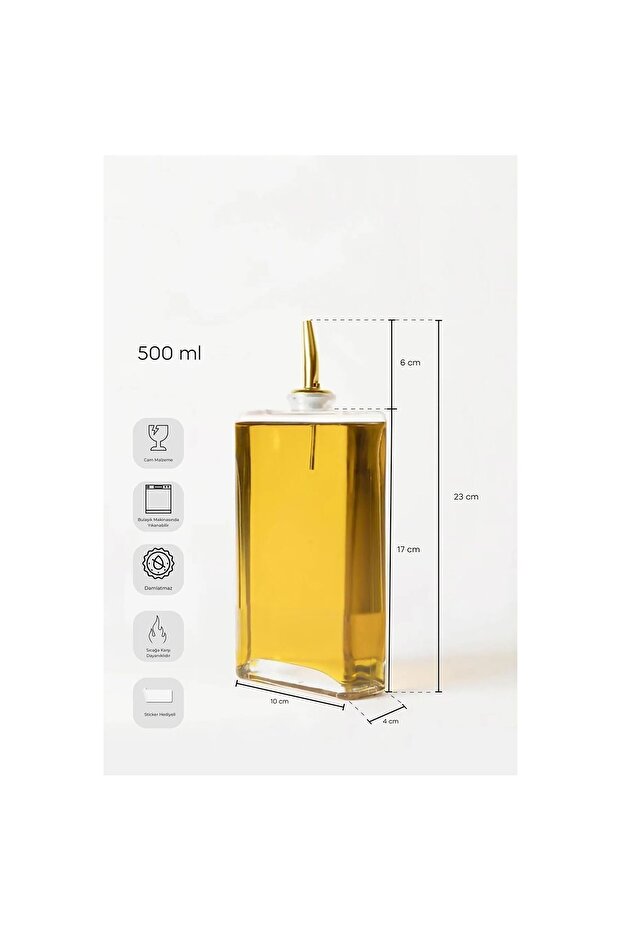 500ml Glass Oil Dispenser with Silver Pourer