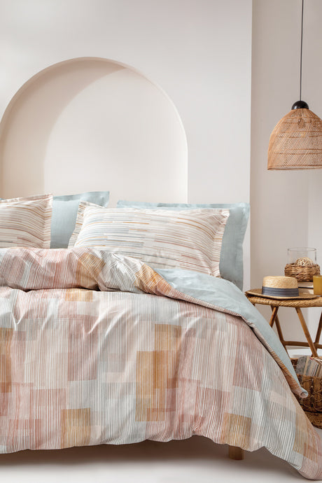 Dales Double Ranforce Duvet Cover Set - Striped Sage Design