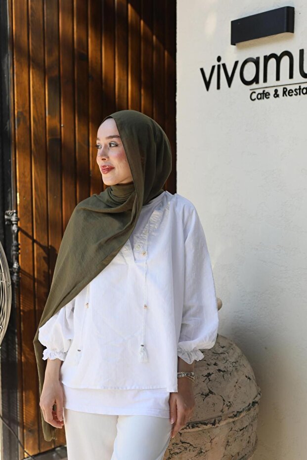 Neo Soft Cotton Shawl - Henna Green
