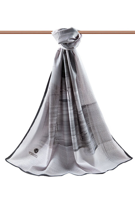 Luxusní hedvábný šál Medina - vzor štětce, odolný proti pomačkání