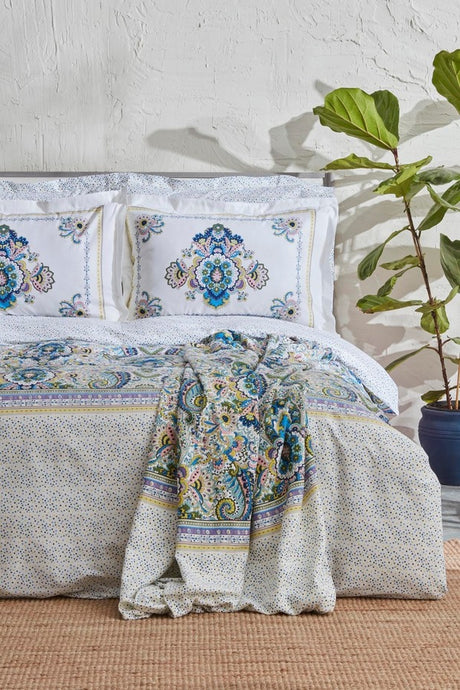 Elenora 100% Cotton Double Size 4-Piece Bedding Set with Pique