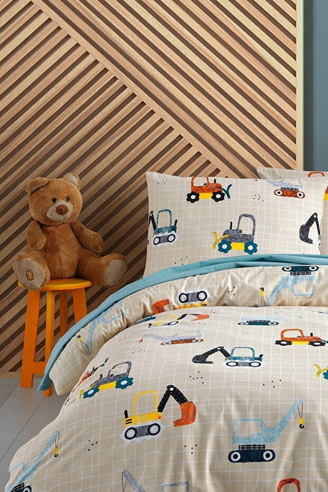 Construction 100% Cotton Ranforce Single Duvet Cover Set