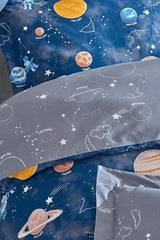 Galaxy 100% Cotton Single Duvet Cover Set - Space Theme