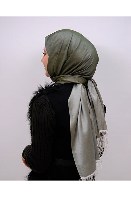 Silky Khaki Shawl - Lightweight & Breathable Polyester