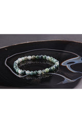 Moss Agate Natural Stone Self-Confidence Bracelet - 18-19 cm