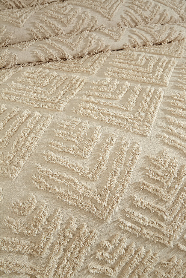Double Size 3-Piece Cotton Pike Set - Beige
