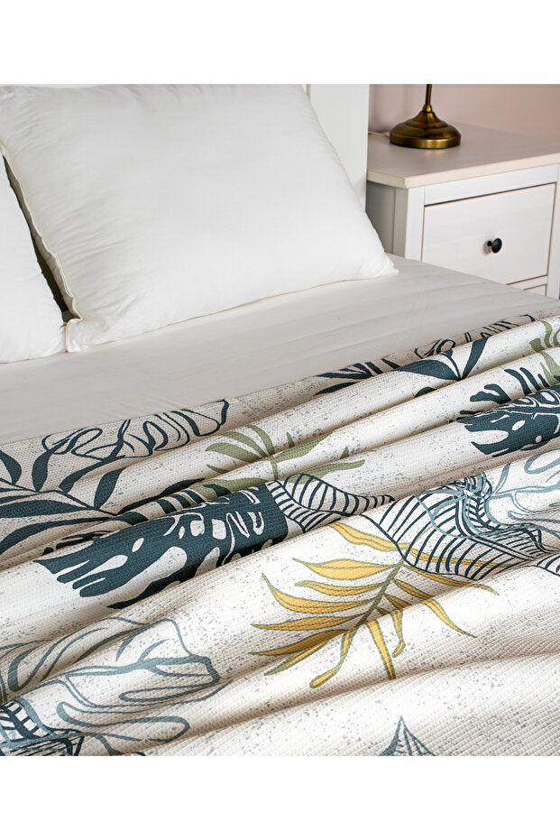 Single Cotton Bedspread - Autumn Floral Design