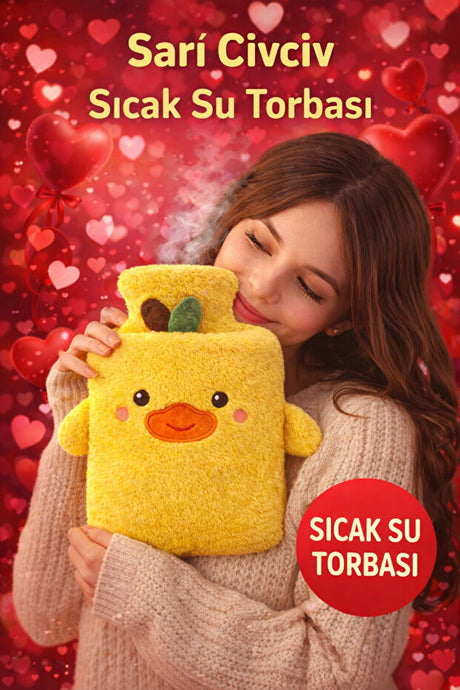 Plush Yellow Chick Hot Water Bottle - 500ml Soft Comfort