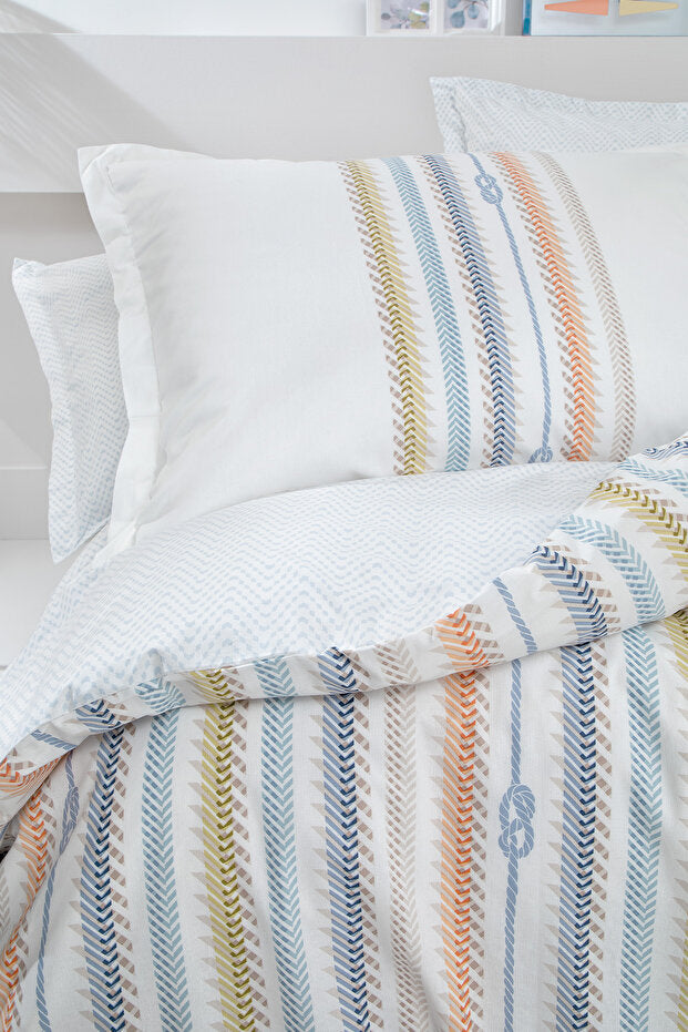 Benito Double Ranforce Duvet Cover Set - Marine Stripes