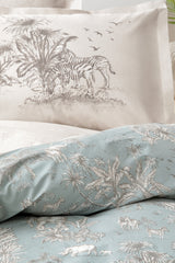 Aster Double Size Ranforce Duvet Cover Set - Sage Safari Print