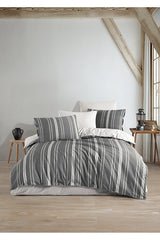 Double Striped Duvet Cover Set - 6 Pieces, Cotton Blend