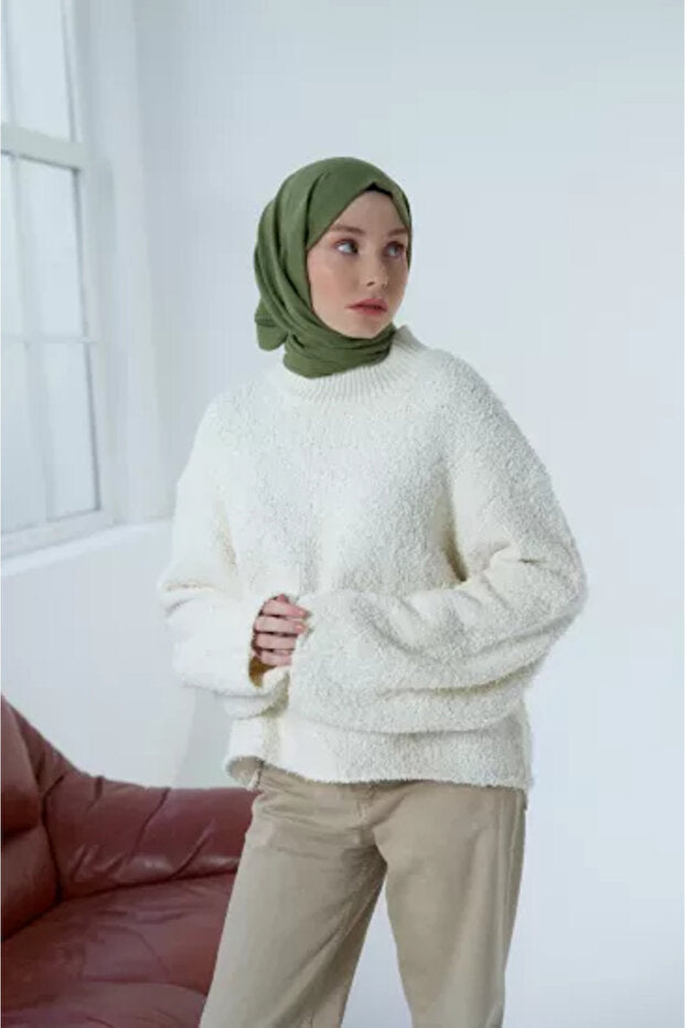 Sciarpa Neo in Cotone - Verde Haki Morbido