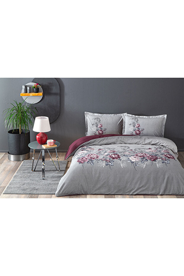 Borgonha Double 4-Piece 100% Cotton Duvet Cover Set