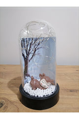 Enchanted Sleeping Deer Lighted Cloche - Romantic Home Decor Gift