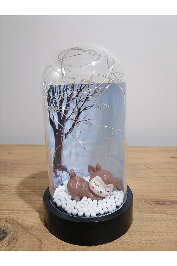 Enchanted Sleeping Deer Lighted Cloche - Romantic Home Decor Gift