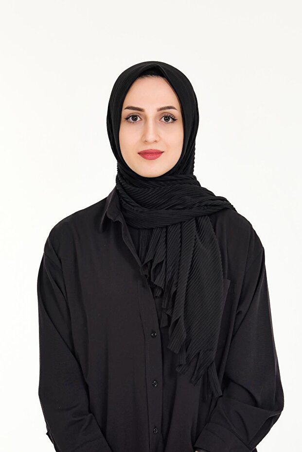 Practical Pleated Ready Hijab Shawl - Standard Size