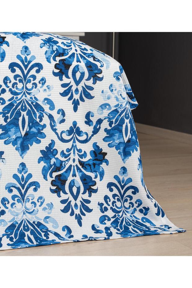 بطانية بيكيه مفردة - أزرق متوسطي 160x230 سم