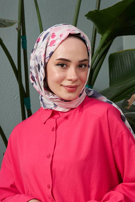 Botanical Series Soft Cotton Viscose Shawl - Pink Print