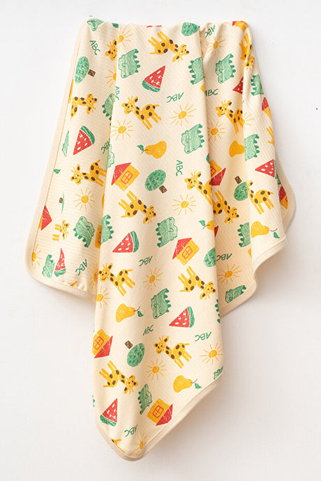 Little Giraffe Natural Cotton Single Layer Baby Blanket - 80x90 cm