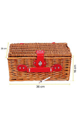 2-Person Wicker Picnic Basket with Insulated Lining & Accessories