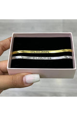 Couple's Personalized Italian Snake Chain Bracelets - Custom Engraving