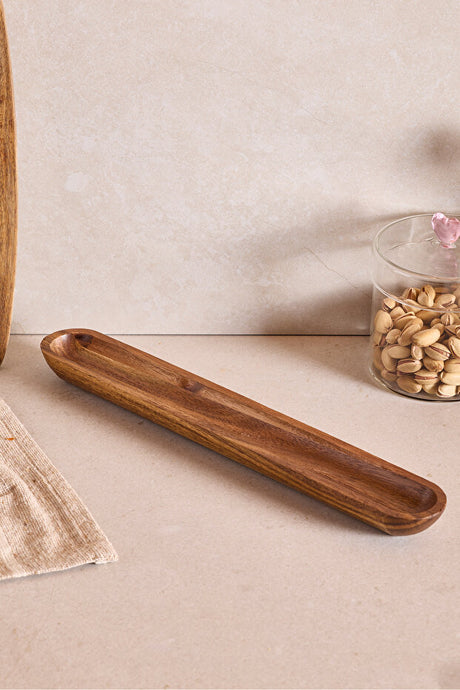 Acacia Wood Olive Serving Tray - 36x5 cm
