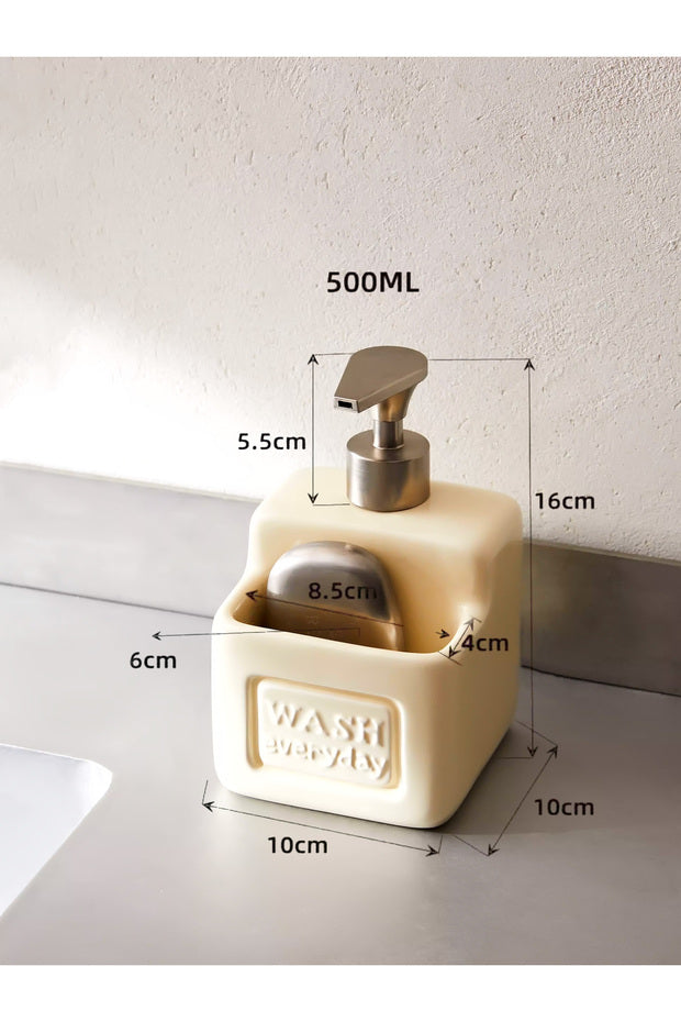 Liquid Soap Dispenser - 500ml Modern Porcelain Design