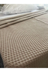 100% Organic Cotton Waffle Weave Single Bedspread 160x230cm