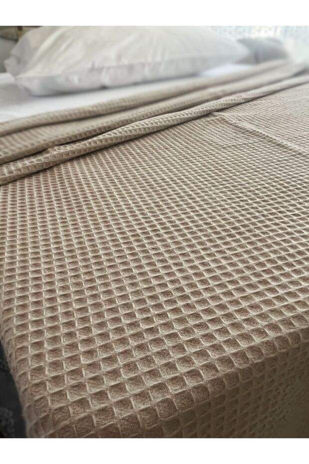 100% Organic Cotton Waffle Weave Single Bedspread 160x230cm
