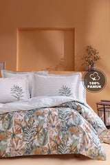 Amy Double Ranforce Duvet Cover Set - 100% Cotton Tropical Print