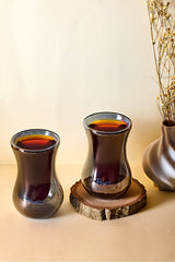 Smoked Double-Walled Borosilicate Tea Glasses - 150ml Set of 2
