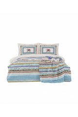 Perez Double 100% Cotton Duvet Cover Set with Pique - Elephant Motif