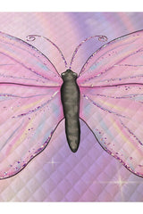 Butterfly Print Single Pique Set - Pink, 160x230cm, 2 Pieces
