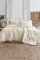 100% Cotton Ruffled Double Duvet Cover Set - 200x220cm