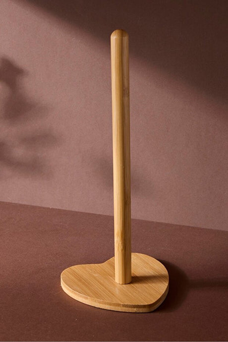 Bamboo Heart Paper Towel Holder - Stylish Kitchen Storage