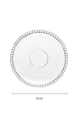 Girona 12cm Glass Tea Saucers - Set of 6 with Beaded Edge