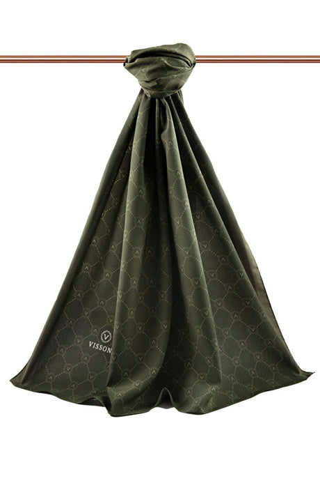 Luxury Medine Silk Shawl - Monogram Pattern, Wrinkle-Free