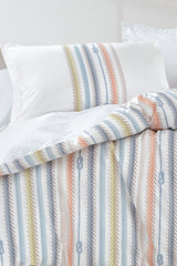 Benito Double Ranforce Duvet Cover Set - Marine Stripes