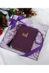 Velvet Yasin, Pearl Tesbih & Prayer Mat Gift Set