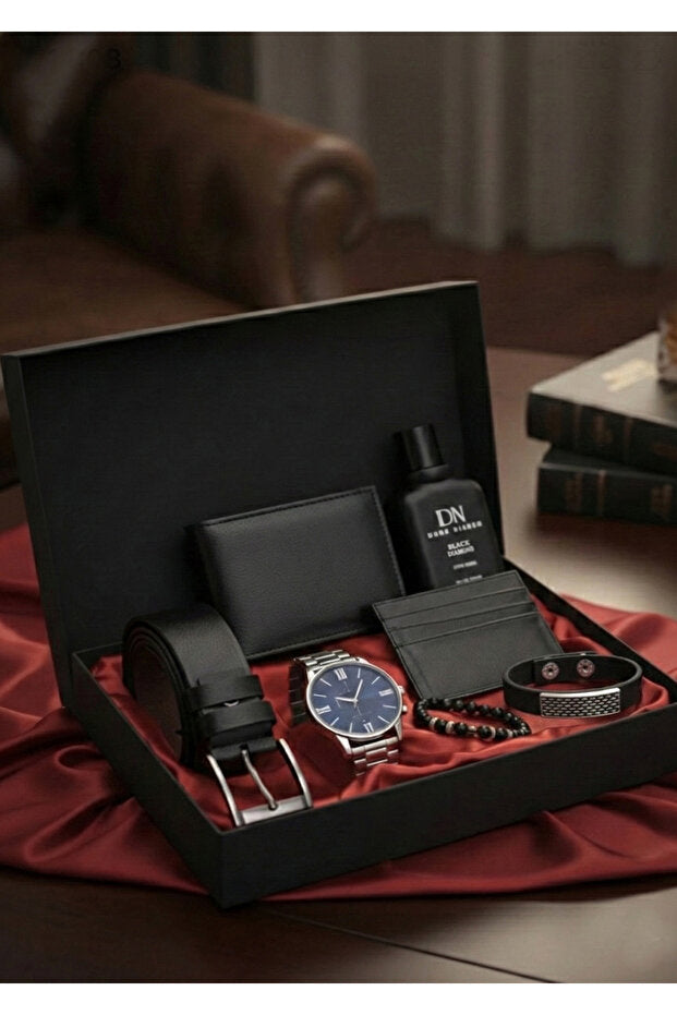 Men s 7 Piece Gift Set Watch Perfume Belt Wallet Bracelets Men s 7 Piece Gift Set Watch Perfume Belt Wallet Bracelets