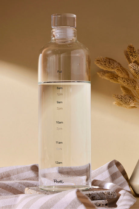 750ml Borosilicate Glass Water Bottle - Time Tracked Hydration