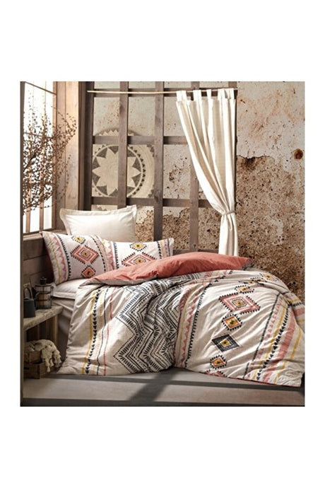 Ethnic Double Duvet Cover Set - 100% Cotton, 200x220cm