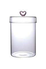 950ml Borosilicate Glass Storage Jar with Heart Lid