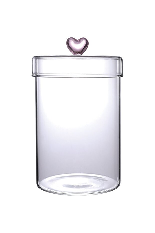 950ml Borosilicate Glass Storage Jar with Heart Lid