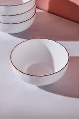 Waves Opal Gold-Rimmed Soup Bowl - 11.5 cm