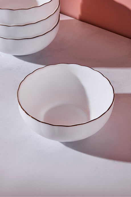 Waves Opal Gold-Rimmed Soup Bowl - 11.5 cm
