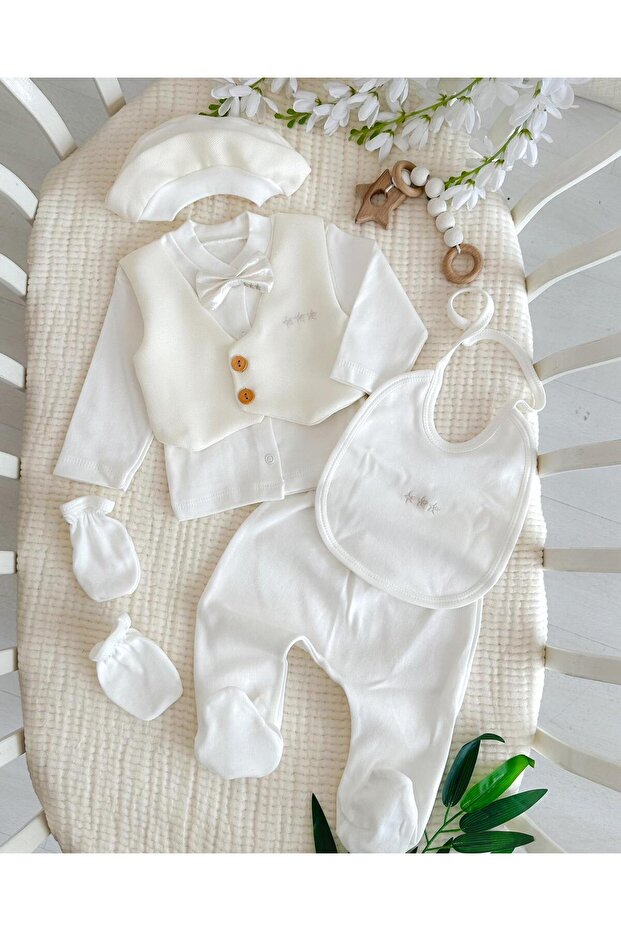 Newborn 100% Cotton 5-Piece Little Gentleman Hospital Exit Set