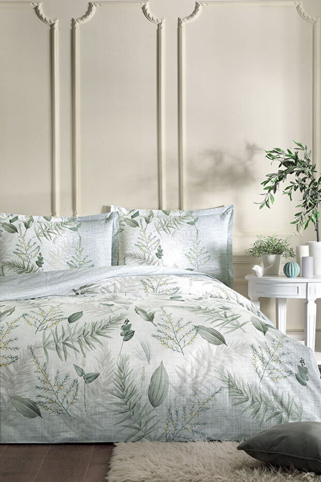 Naturlig Double Duvet Cover Set - 100% Cotton Botanical Design