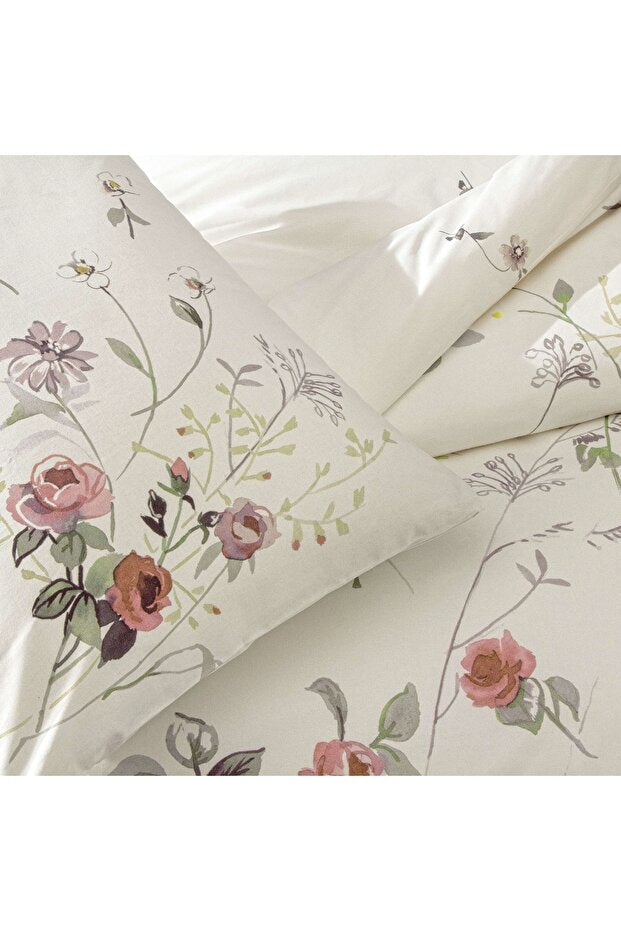 Kiara Ranforce Double Duvet Cover Set - 100% Cotton Ecru